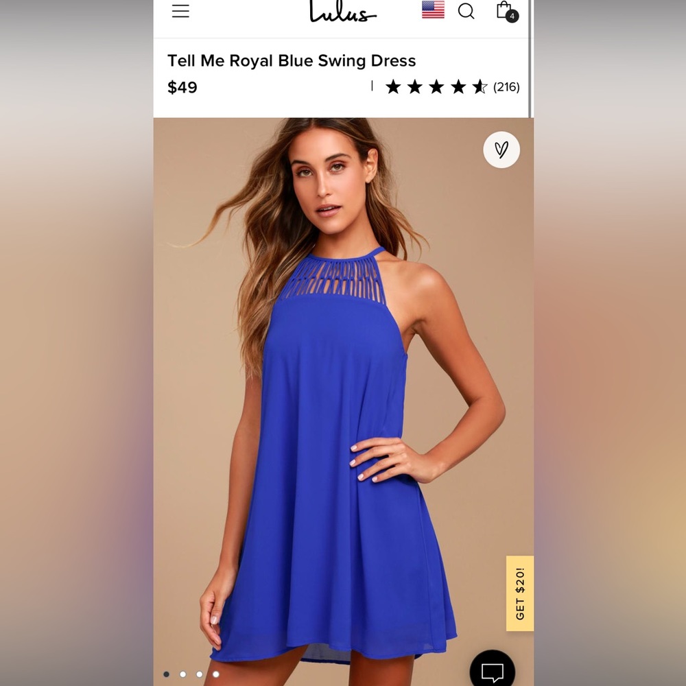 Lulus Tell Me Royal Blue Swing Dress